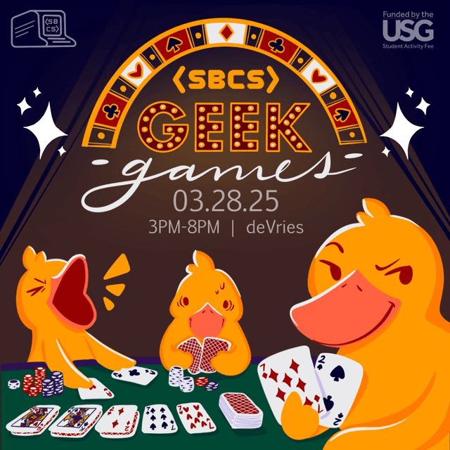 flier for Geek Games event